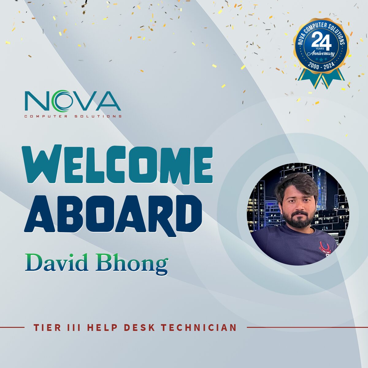 NOVA Computer Solutions Welcomes David Bhong to Our IT Team